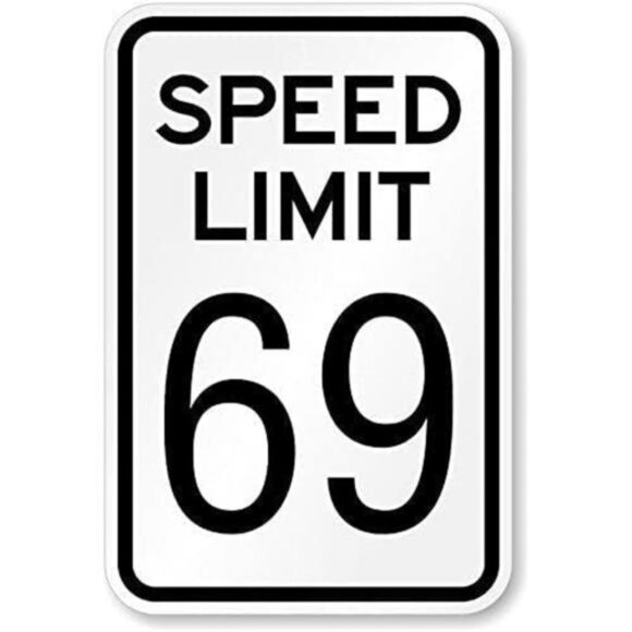 Speed Limit 69 Sign, 16" x 12"